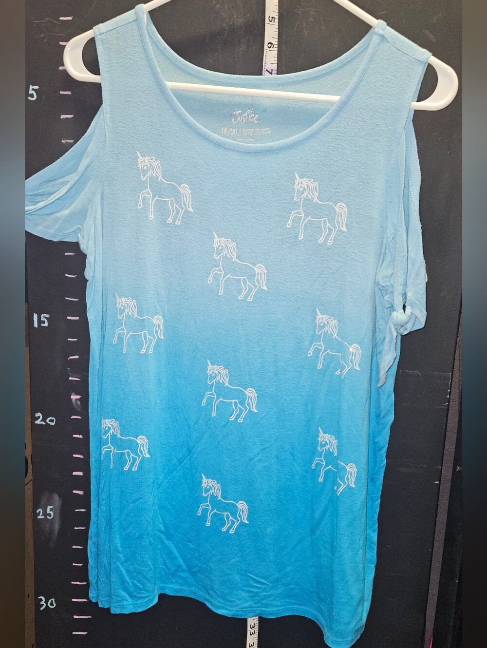 Justice Blue Ombre Unicorn Short Sleeve Tee